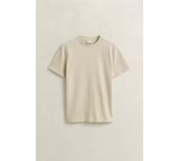 GANT T-Shirt mit Rundhalsausschnitt und Label-Stitching in Beige, Größe XXL