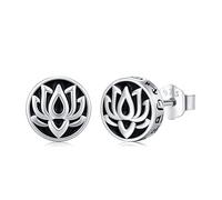 Twoowl Lotus Blumen Ohrstecker 925 Sterlingsilber Yoga Ohrstecker Lotus Schmuck Geschenkidee für Damen Herren