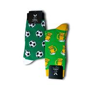 TwoSocks Socken - Fußball Football Basketball Tennis Mann Frau - Größe 36-46 - Strümpfe Socks Socke Strumpf lustig witzig (Stadion-Set (Fussball + Bier grün))