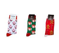 TwoSocks Weihnachtsmann Lebkuchen Geschenk Socken Herren & Damen lustige und witzige Strümpfe als Geschenk, Baumwolle, Einheitsgröße