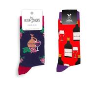 TwoSocks Weihnachtsmann Socken Herren & Damen lustige und witzige Strümpfe als Geschenk, Baumwolle, Einheitsgröße (Wein Liebe)