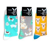 TwoSocks Weihnachtsmann Socken Herren & Damen lustige und witzige Strümpfe als Geschenk, Baumwolle, Einheitsgröße (Alpaka Liebe)