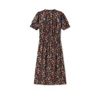 TWOTHIRDS Grassholm nachhaltiges Kleid für Frauen in Small Green Flowers, Rose Flowers und Wild Forest green Large
