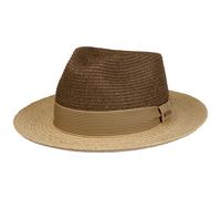 Twotone Toyo Fedora Raffiahut by Stetson dunkelbraun XL (60-61 cm)