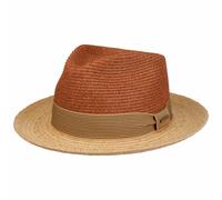 Twotone Toyo Fedora Raffiahut by Stetson natur-rot M (56-57 cm)