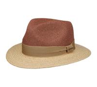Twotone Toyo Traveller Raffiahut by Stetson natur-rot XXL (62-63 cm)