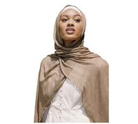 Txameru Hijab für Frauen Hijab Schal Muslim Rayon Crinkle Hijab mit Fransenrand, CAMEL, Large