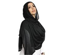 Txameru, Hijab für Frauen, Viskose, Muslimische Baumwolle, Mode, Hijab, Schal, Schwarz, Standard
