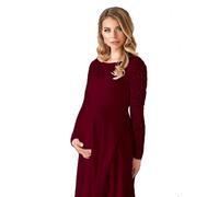 TXLEAPEY Weißes Umstandskleid aus Chiffon und Spitze for Fotoshootings, lang, ausgehöhlt, Umstandsfotografie-Requisiten, Kleider for Schwangere(Red,M)