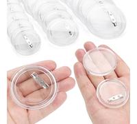 TXXATX 30 Stück Buttons Selber Machen 37mm 44mm 58mm Buttons Anstecker Transparente Anstecker Selbst Gestalten Acryl mit 5 Stück Anstecknadel für Bilder Fotos Kleidung Taschen Accessoires