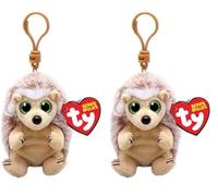 TY Beanie Bellies Clips Ring für Schlüssel aus Plüsch, Bumper der Igel mit den grünen Glitzeraugen, die Plüschtiere mit weichem Bauch 12 cm T43114 (Packung mit 2)