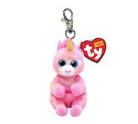 Ty Beanie Bellies Clips Ring für Schlüssel aus Plüsch, Skylar das Einhorn mit blauen Glitzeraugen, Plüschtiere mit weichem Bauch, 12 cm, T43102