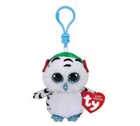 TY Beanie Boos Nester Schlüsselanhänger Weihnachten weiße Eule Weihnachtsedition 8,5cm