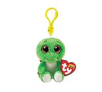 TY Schlüsselring, Beanie Boos Clips, Schildkröte, Turbo-Grün und Braun, mit goldenen Augen, Glitzer-Plüsch, mit großen Augen, 12 cm-35250, Mehrfarbig, T35250