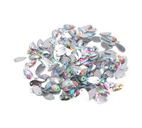 TYCIONG 400 Stück Strasssteine mit Flacher Rückseite, Kunstharz-Nähkristalle Zum Basteln von Kleidung mit 2 Löchern, Maschinengeschnittene Ultradünne Kanten, 10,5 X 18 Mm