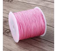 Tyenaza Nylonschnur, 100 m x 0,8 mm Chinesische Nylonschnur mit Rattail, Makramee, Shamballa-Faden, rosa, für Perlenstickerei, Makramee, Schmuckherstellung, Nähen