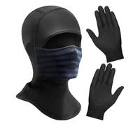 TYFGRT 1 Stück Kältefeste Kapuze Und 1 Paar Schwarze Handschuhe, Warme Kapuze Im Herbst Und Winter, Kältefeste Outdoor-Ausrüstung, Weiche Und Atmungsaktive Kapuze, Geeignet Zum Radfahren, Camping