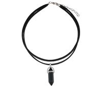 TYFGRT 1 Stück Schwarze Anhänger-Halskette, Kristall-Halskette, Doppellagige Halskette, Modische Einfache Halskette, Damenschmuck