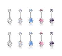 TYFGRT 10 Stück Edelstahl-Bauchnabelnägel, Bauchnabelschmuck, Körperpiercing-Schmuck, Bauchnabelpiercing-Schmuck, Modischer Bauchnabelschmuck