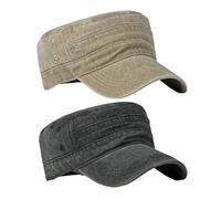 TYFGRT 2 Stück Flat-Top-Militärhüte, Klassische Flat-Top-Form, Design Im Militärstil, Modisch Und Vielseitig, Für Verschiedene Anlässe Geeignet, Geeignet Für Outdoor- Und Alltagskleidung