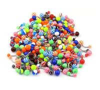 TYFGRT 50 Stück Bauchnabelringe, Bauchnabelpiercing-Schmuck, Modischer Piercing-Schmuck, Edelstahl-Bauchnabelringe, Bunter Bauchnabelschmuck