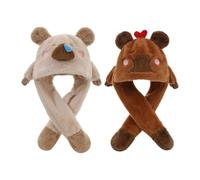 Tyinerc Bewegliche Mütze,2 Stück Capybara Plüsch Kopfschmuck - Festliche Cosplay Mütze,Für Cosplay Enthusiasten Content Creators Kostümpartys Musikfestivals Karneval