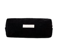 Tyinerc Federmäppchen, Aufbewahrungstasche aus Cordsamt, Kosmetiktasche aus geripptem Samt, für Schule und Büro, Organizer, Schwarz , Se référer au descriptif, Siehe Beschreibung