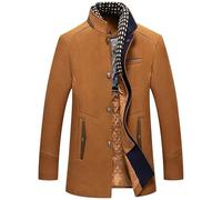 tylxayoxa Jacken Herren Wintermantel Regular Fit Kurzer Wollwintermantel Herrenmantel(Braun,Medium)