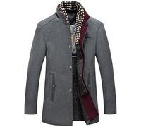 tylxayoxa Jacken Herren Wintermantel Regular Fit Kurzer Wollwintermantel Herrenmantel(Gray,Small)