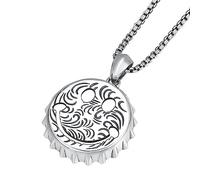 TYMONT S925 Sterling Silber Personalisierte Flasche Kappe Smiley-Anhänger, Männer Und Frauen Wein Flasche Kappe Sterling Silber Anhänger Halskette,Silber,Single Pendant