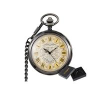 (TYP B Schwarz) Antike silberne London-Taschen- und Fob-Uhren, Handaufzug, Skelett, Herren- und Damen-Mechanische