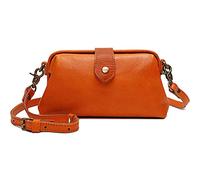 TYTOGE Retro handgefertigte Arzttasche Crossbody Tasche Damen Vintage Leder Crossbody Umhängetasche (Braun)