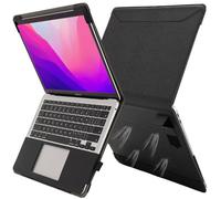 TYTX Hülle Kompatibel für MacBook Air 13.6 Zoll M4 M3 M2 A3240 A3113 A2681, 2025 2024 2023 Freisetzung, Premium PU Leder Folio Book Cover Schutzhülle mit Vents und Stand Funktion, Schwarz
