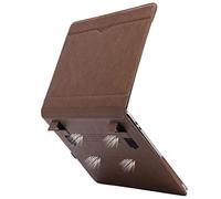 TYTX Hülle Kompatibel für MacBook Air 15 Zoll M4 A3241 M3 A3114 M2 A2941, 2025 2024 2023 Freisetzung, Premium PU Leder Folio Book Cover Schutzhülle mit Vents und Stand Funktion, Dunkelbraun