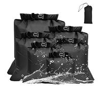 Tyuodna 6 Stück Wasserdichter Beutel,Leicht Outdoor Dry Bag Set 1,5/2,5/3/3,5/5/8L,wasserdichte Aufbewahrungsbeutel,Zum Kajakfahren, Wandern, Camping (Schwarz)
