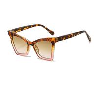 TYUVIVO Cat Eye Sonnenbrille Damen Farbverlauf Luxus Damen Party Brille Retro UV400 (Leopardenrosa)