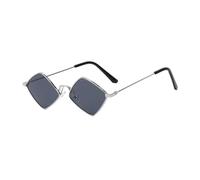 TYUVIVO Damenmode Polygon Sonnenbrille Vintage unregelmäßiger kleiner Rahmen Raute Retro Sonnenbrille Party Brille Brille, E, Einheitsgröße