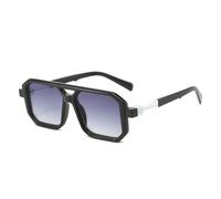TYUVIVO Doppelstege Quadratische Sonnenbrille Damen Mode Farbverlauf Sonnenbrille UV400 Retro Polygon Herren Sonnenbrille,Schwarz Grau Farbverlauf,Einheitsgröße