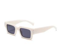 TYUVIVO Luxuriöse Damen-Sonnenbrille UV400 Vintage Herren-Nieten (Beige-Grau)