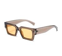 TYUVIVO Luxuriöse Damen-Sonnenbrille UV400 Vintage Herren-Nieten (Grau-Orange)