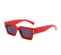 TYUVIVO Luxuriöse Damen-Sonnenbrille UV400 Vintage Herren-Nieten (Rot-Grau)