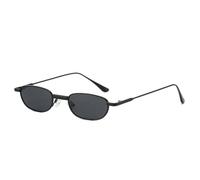 TYUVIVO Luxuriöse, kleine, rechteckige Damen-Sonnenbrille mit Ocean-Metallrahmen, Herren-UV400-Schutz (schwarz)