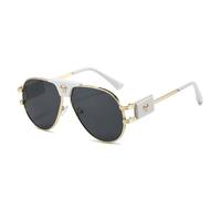TYUVIVO Luxuriöse Sonnenbrille für Herren, zum Autofahren, Sonnenbrille für Männer und Frauen, Vintage, schwarze Sonnenbrille, UV400, Gold, Schwarz, Weiß, Einheitsgröße