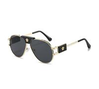 TYUVIVO Luxuriöse Sonnenbrille für Herren, zum Autofahren, Sonnenbrille für Männer und Frauen, Vintage, schwarze Sonnenbrille, UV400, Gold/Schwarz, Einheitsgröße