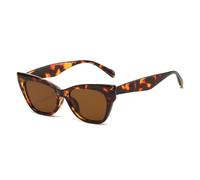 TYUVIVO Luxus Leopard Cat Eye Damen Sonnenbrille Retro Jelly Color Herren UV400 (Leopardenbraun)