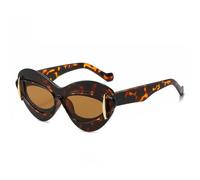 TYUVIVO Mode Cat Eye Sonnenbrille Damen Vintage Luxus UV400 (Leopard)
