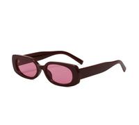 TYUVIVO Mode Kleine Rechteckige Sonnenbrille Frauen Retro Candy Farbe Uv400 Männer (rot)