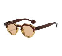 TYUVIVO Mode kleine unregelmäßige Sonnenbrille Frauen Retro rund UV400 Männer (gelb)