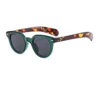 TYUVIVO Mode Runde Sonnenbrille Frauen Retro Luxus Oval Weibliche Nieten Punk Männer Brille Uv400 (grün)