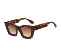 TYUVIVO Modische Cat-Eye-Sonnenbrille mit Farbverlauf für Damen, Vintage, Luxusbrille, UV400 (Leopard)